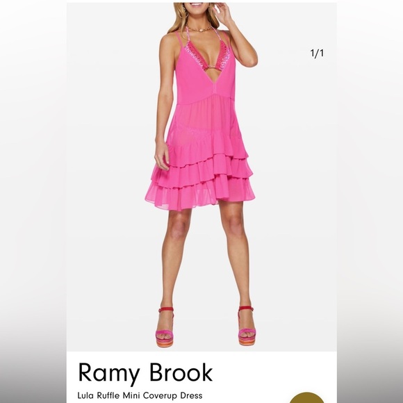 Ramy Brook Lula Ruffle mini coverup dress - Picture 1 of 4